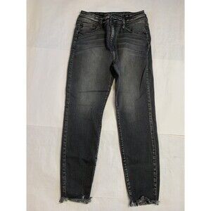 🌻2 for $20🌻 KanCan Jeans Womens 30 Black Raw Hem Jeans Y2K Preppy